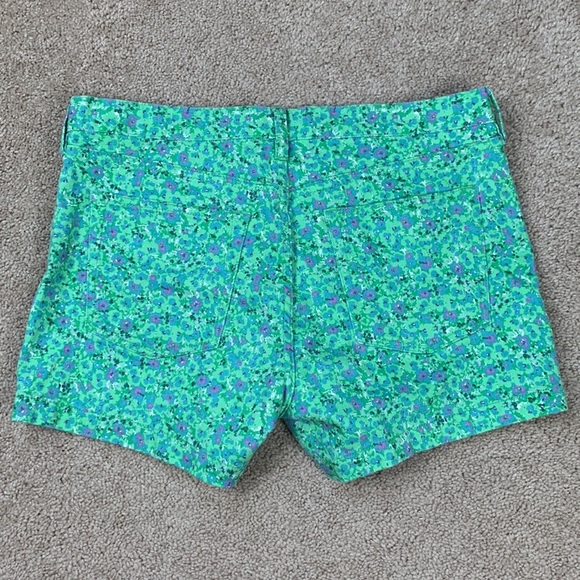 J. Crew green and purple floral denim shorts sz 12 - Picture 6 of 7